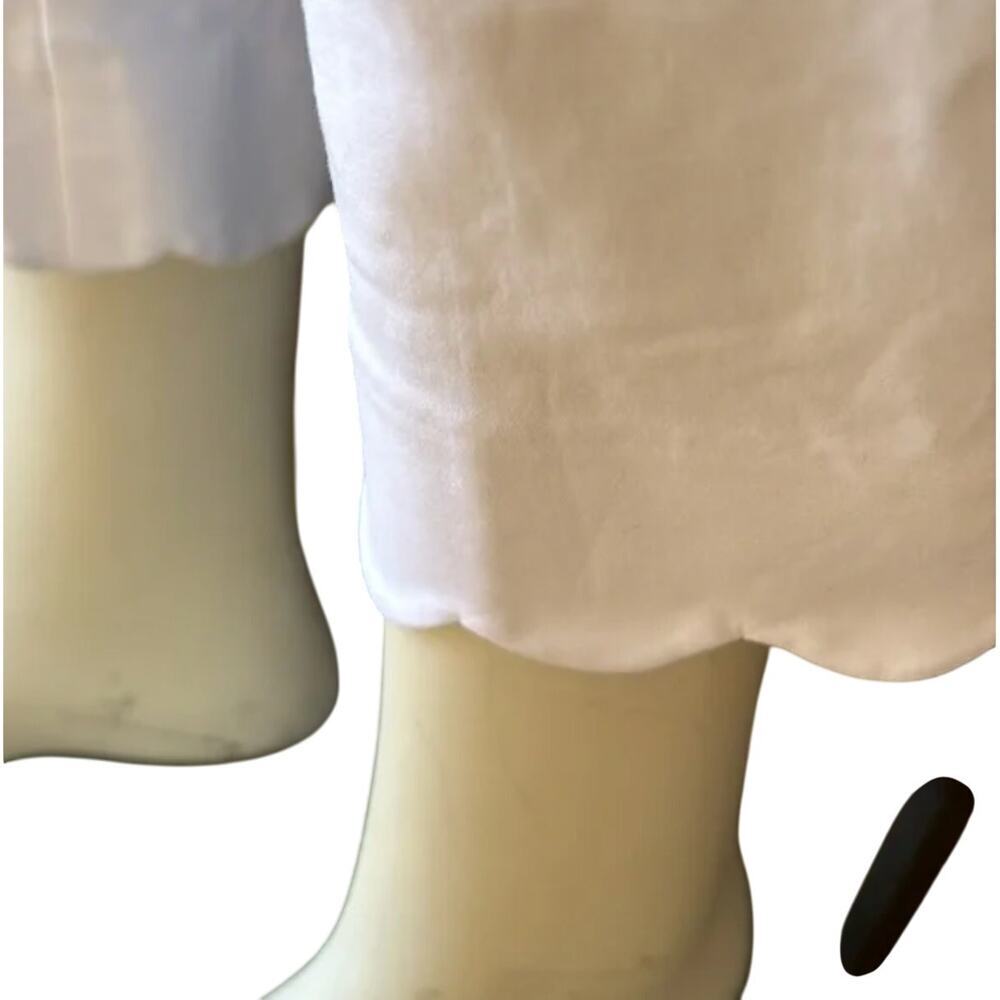 Ann Taylor The Scallop Hem High Waist Ankle Pant White Size 12 - Picture 7 of 10